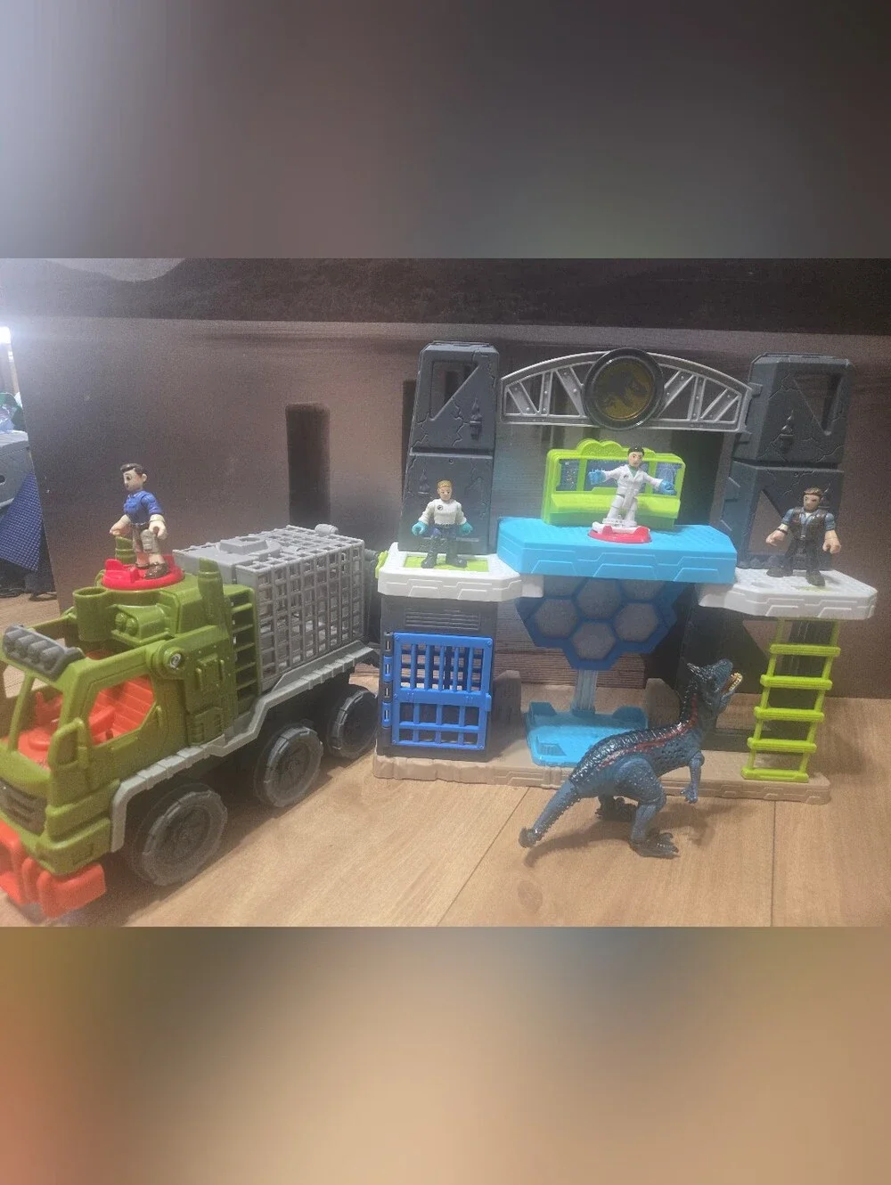 Fisher-Price Imaginext Jurassic World Green and Blue Dinosaur Transport